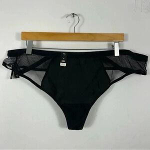 Torrid Curve Black Mesh Strappy Thong Panty - Size 4 / 26 NWT